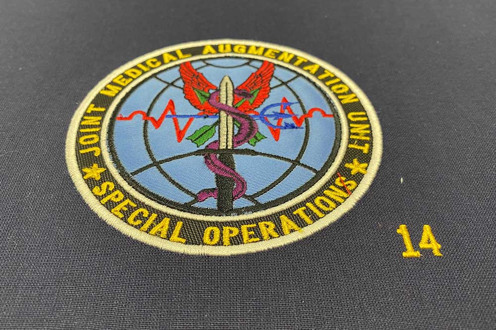 Embroidery of Unit on Colors 